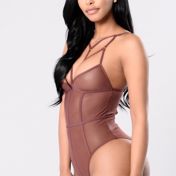 Red brown thong bodysuit - Picture 2 of 4